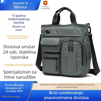 Muška torba preko ramena za poslovna putovanja, Oxford platno, vodootporna i ultra lagana, ML185, veliki kapacitet za A4 dokumente, brend Famous Deer