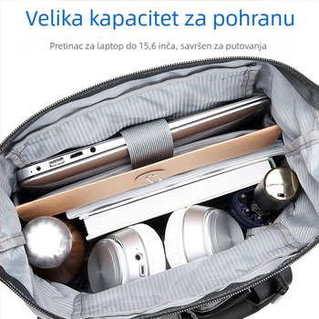Muška torba preko ramena za poslovna putovanja, Oxford platno, vodootporna i ultra lagana, ML185, veliki kapacitet za A4 dokumente, brend Famous Deer