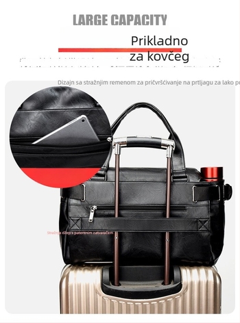 Muška PU kožna poslovna torba, velik kapacitet, crossbody/ramena, za poslovna putovanja (Proljeće 2025; podstava poliester; za muškarce)