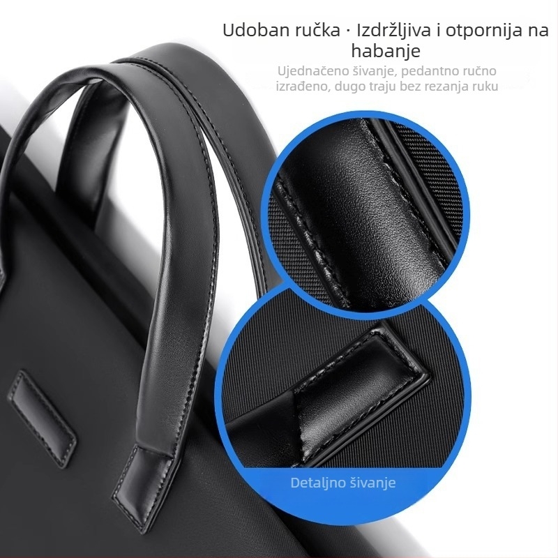 Muška torba za dokumente od Oxford tkanine s logom, horizontalni zatvarač, za poslovna putovanja