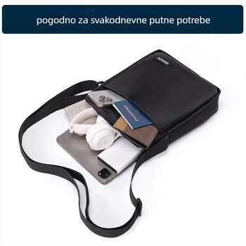 OSOCE Muška crossbody torba za poslovna putovanja, od poliestera, podstava od poliestera, antibakterijska i proširiva