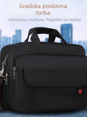 Poslovna aktovka s velikim kapacitetom za dokumente, Oxford tkanina, podstava Oxford tkanina, stil Urban Simplicity, jesen 2023, pogodna za poslovna putovanja