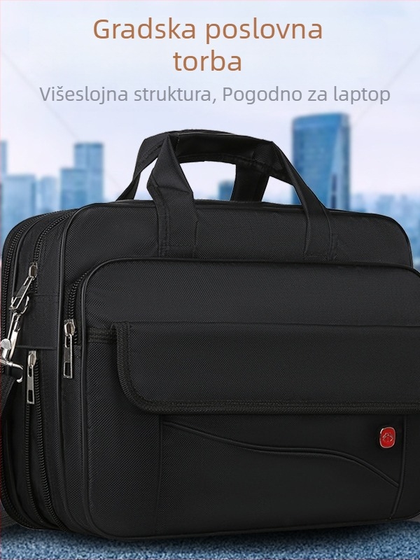 Poslovna aktovka s velikim kapacitetom za dokumente, Oxford tkanina, podstava Oxford tkanina, stil Urban Simplicity, jesen 2023, pogodna za poslovna putovanja