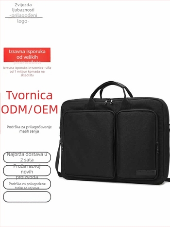 Renzhixing muška poslovna torba za laptop — Oxford platno, vodootporna, prozračna, otporna na trošenje, prilagođeni otisak logotipa, preko ramena