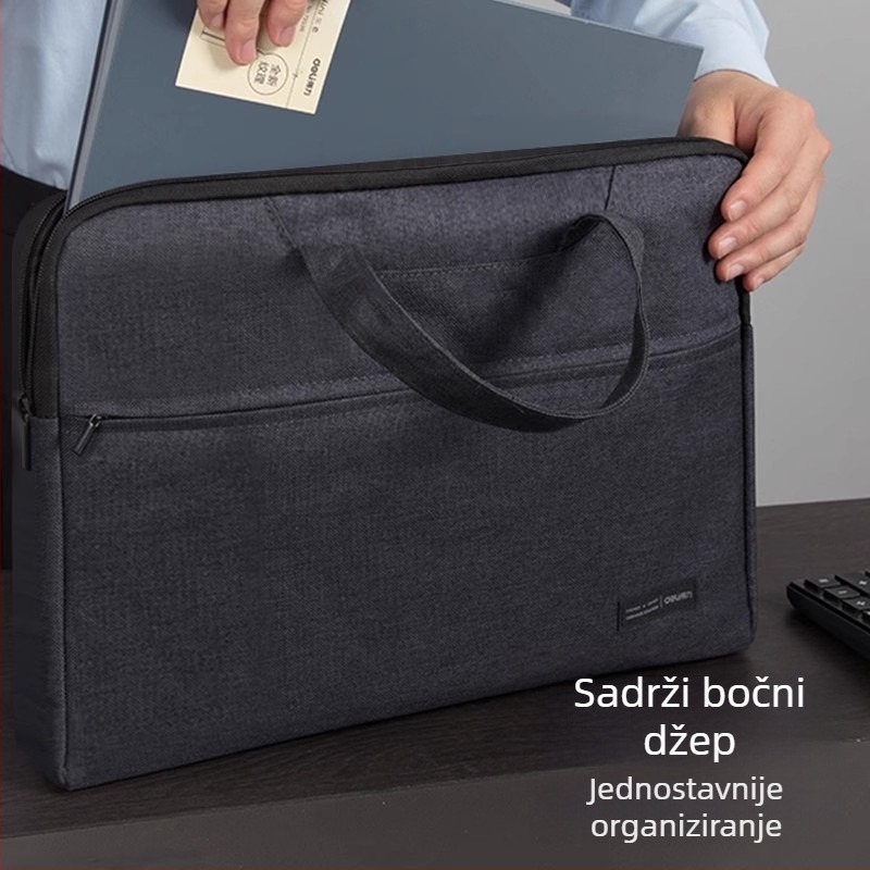 Deli torba za dokumente – Oxford platno, unisex uredska torba s više pretinaca i zatvaračem