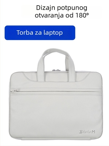 Unisex torba za laptop s potpunim otvaranjem, za 13-inčni laptop, urbani minimalistički stil, siva, PVC s podstavom od umjetne kože