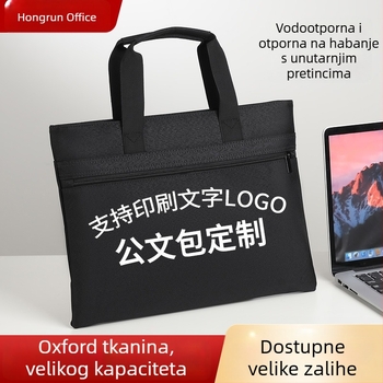Dokument torba od Oxford platna, 14-inčna aktovka sa zatvaračem, velika kapaciteta, lagana
