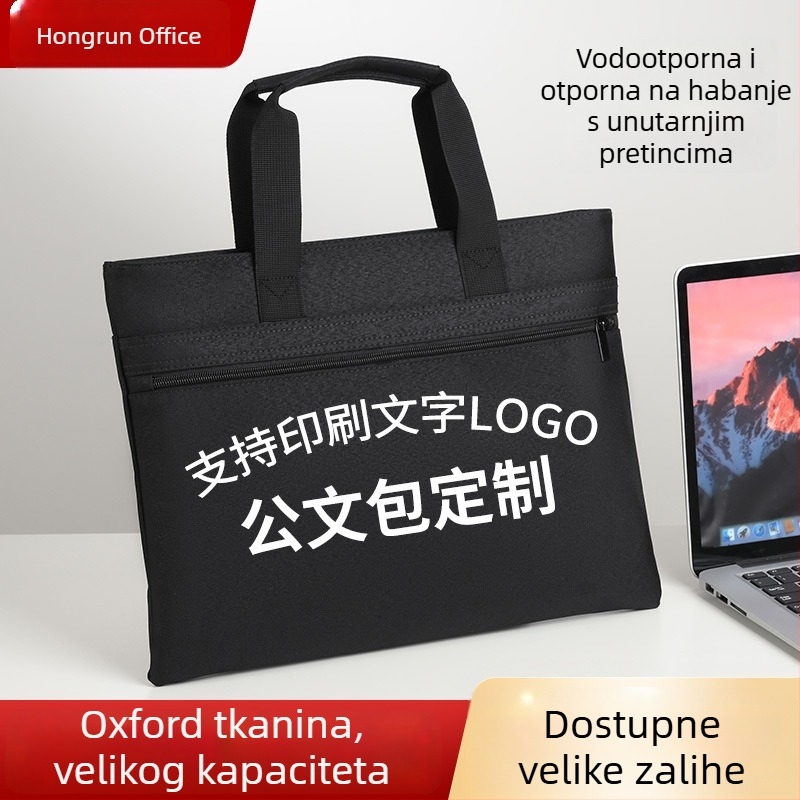 Dokument torba od Oxford platna, 14-inčna aktovka sa zatvaračem, velika kapaciteta, lagana