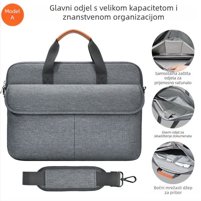 Torba za laptop 16 inča, velika kapaciteta, poslovna torba, preko ramena za 14-inčni laptop
