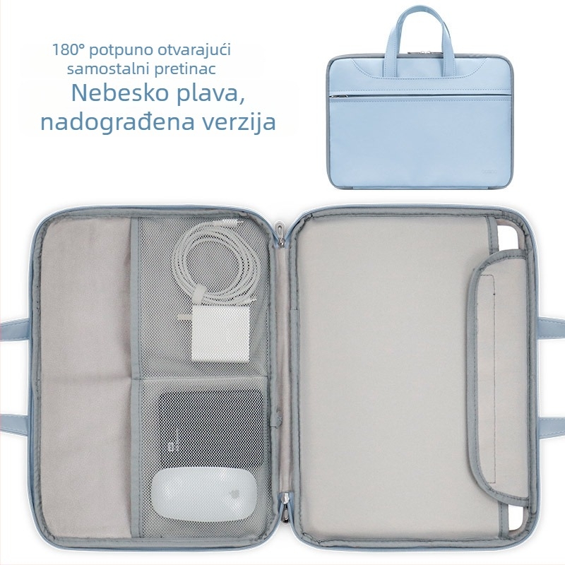 Baona kožna torba za prijenosno računalo s potpunim otvaranjem, unisex, kompatibilna s Apple, Huawei i Lenovo