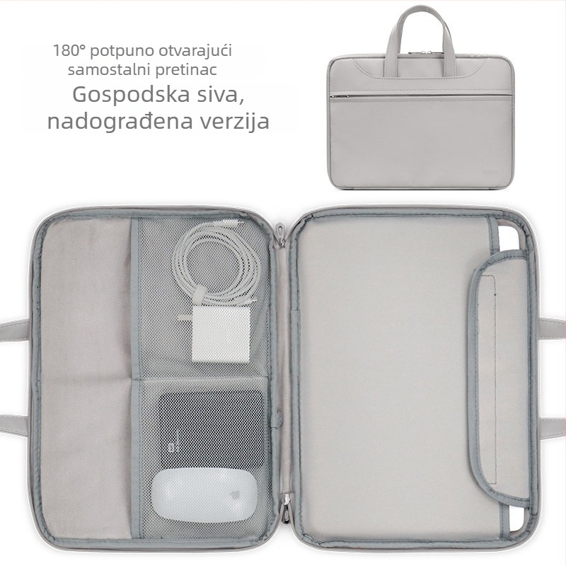 Baona kožna torba za prijenosno računalo s potpunim otvaranjem, unisex, kompatibilna s Apple, Huawei i Lenovo
