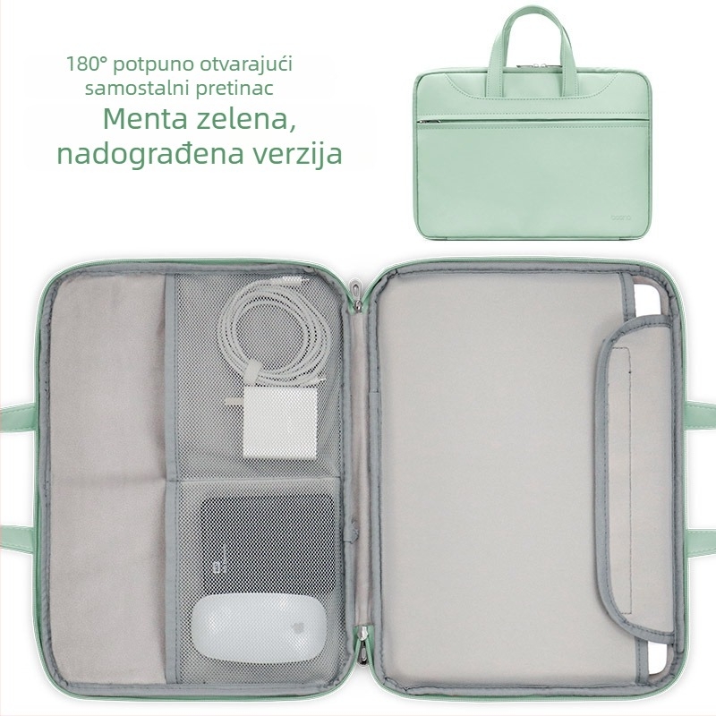 Baona kožna torba za prijenosno računalo s potpunim otvaranjem, unisex, kompatibilna s Apple, Huawei i Lenovo