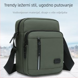 Muška torba preko ramena u gradskom stilu (koža; podstava od poliestera; proljeće 2023; putovanja u slobodno vrijeme)