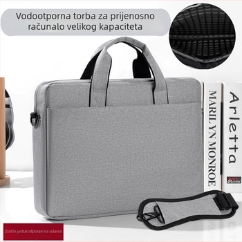 Torba za prijenosno računalo velike kapacitete, vodootporna, poslovna torba preko ramena s jastučićem za ublažavanje udara, za 16-inčni laptop