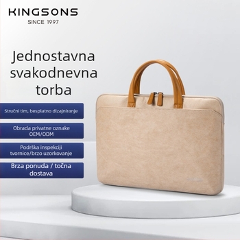 Kingsons poslovna torba 24096 — HDPE materijal, vodoravni kvadratni oblik, zatvarač, unutarnji džepovi za telefon i osobnu iskaznicu, mekana ručka