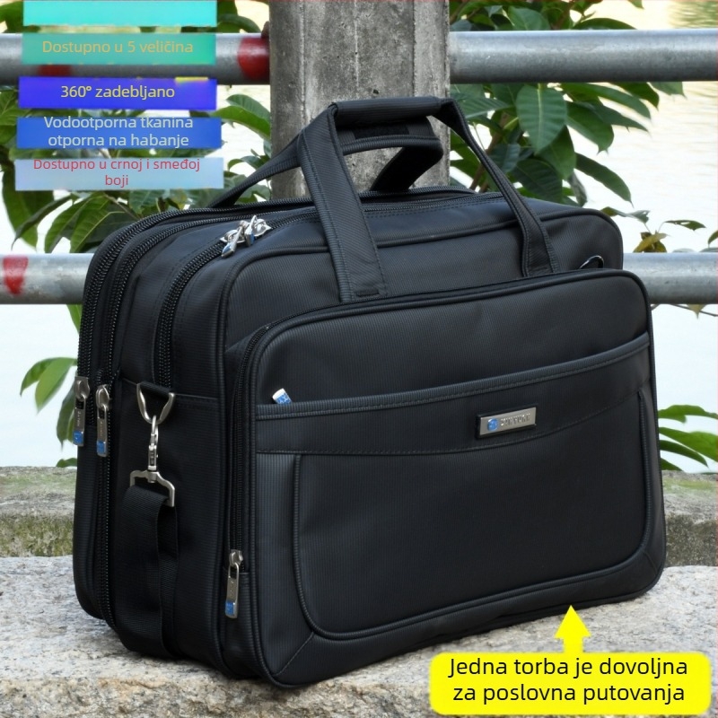 Muška torba za laptop 16 inča, velika kapaciteta, za poslovna putovanja, s crossbody remenom