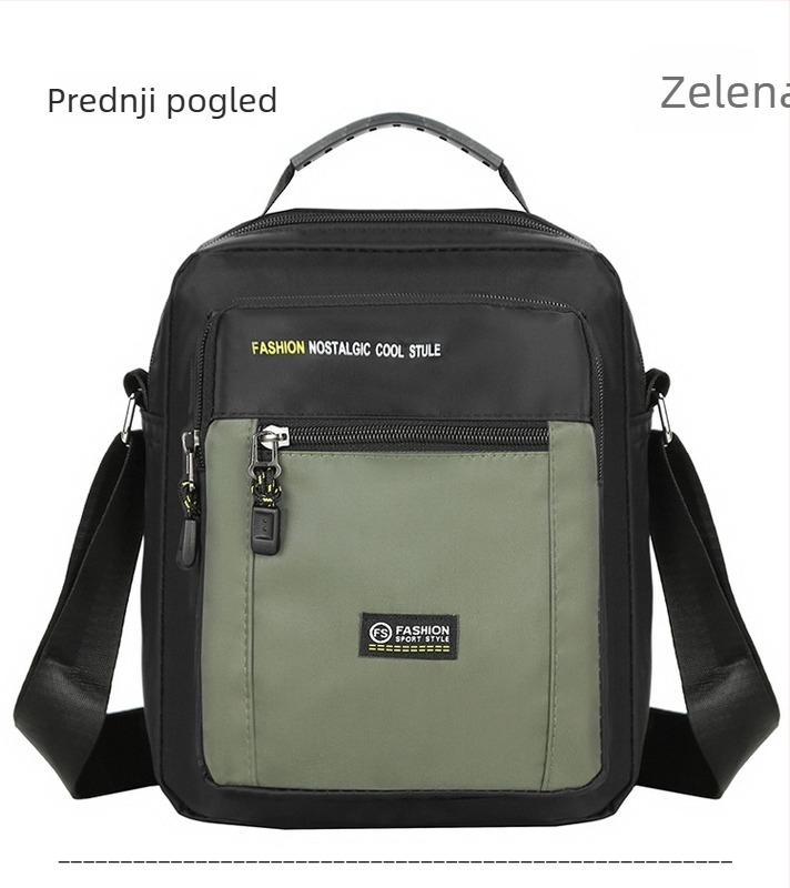 Muška torba za rame od Oxford materijala, gradski minimalistički stil, s više pretinaca, pogodno za 8-inčni prijenosnik, svakodnevna upotreba