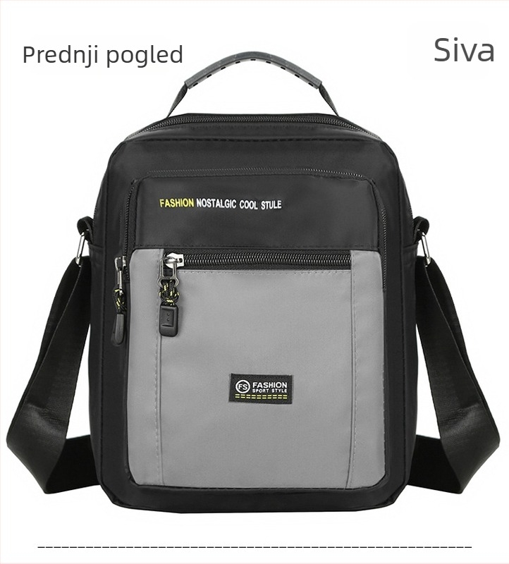Muška torba za rame od Oxford materijala, gradski minimalistički stil, s više pretinaca, pogodno za 8-inčni prijenosnik, svakodnevna upotreba