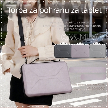 EVA torba s tvrdom školjkom za notebook i tablet, crossbody torba za poslovna putovanja, unisex, gradski minimalistički stil (Materijal: EVA; Podstava: poliester; Uzorak: jednobojan; Stil: gradski minimalistički)