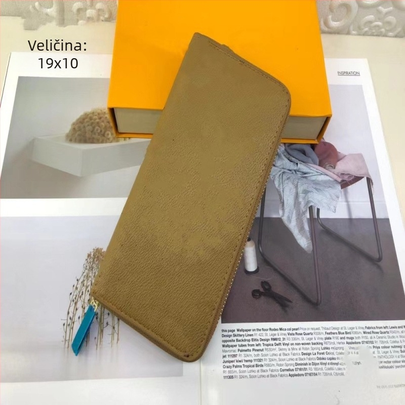 Dugački novčanik s lancem, sintetička koža, uzorak s slovima, marka 1234, ultralagano i otporno na habanje
