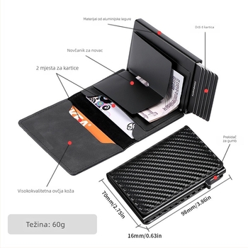 JMCONN muška RFID novčanik s pop-up mehanizmom (Materijal: PU, Marka: JMCONN, Izlazak: Proljeće 2025, Funkcija: RFID zaštita, Za svakodnevnu upotrebu)