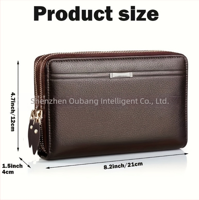 Muški clutch QUXIOS, PU materijal, geometrijski uzorak, dvostruki zatvarač, velika kapacitet, funkcija zaštite od krađe, kompatibilan s uređajima do 8 inča
