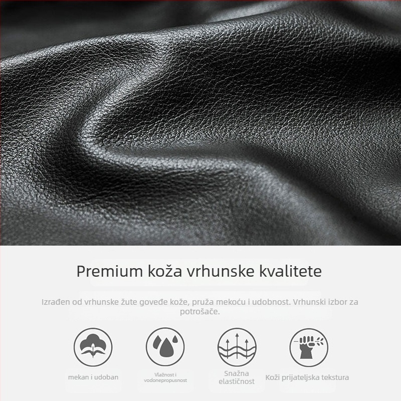 Muška kožna klutch torbica, urban minimalistički stil, koža prvog sloja, vodootporna