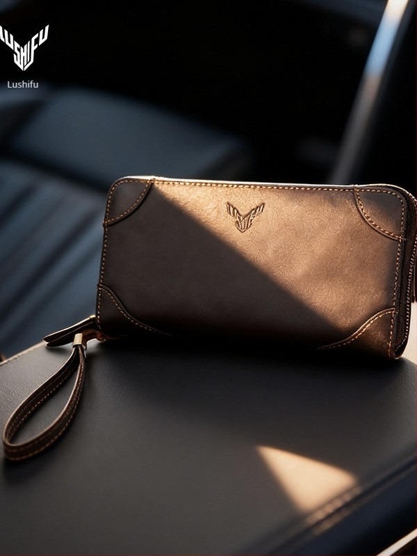 Muška kožna clutch torba | vodootporna, jednobojna, podstava: poliester, za ID/kartice (Materijal: prirodna koža; Funkcija: vodootporna; Dizajn: jednobojan; Podstava: poliester; Kategorija: muška clutch torba)