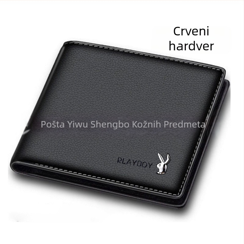 Muški novčanik od PU kože, bi-fold, s klipom za novac, prozorom za ID, džepićima za kartice i džepom sa zipom - horizontalni kvadrat, poslovni stil