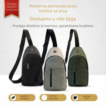 Muška torba za prsa, crossbody stil, od Oxford platna, iznimno lagana, otporna na habanje, s proširivim kapacitetom