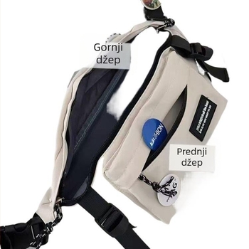 Muška crossbody torba za prsa, Harajuku ulični stil, za jedno rame, svestrana sportska torba