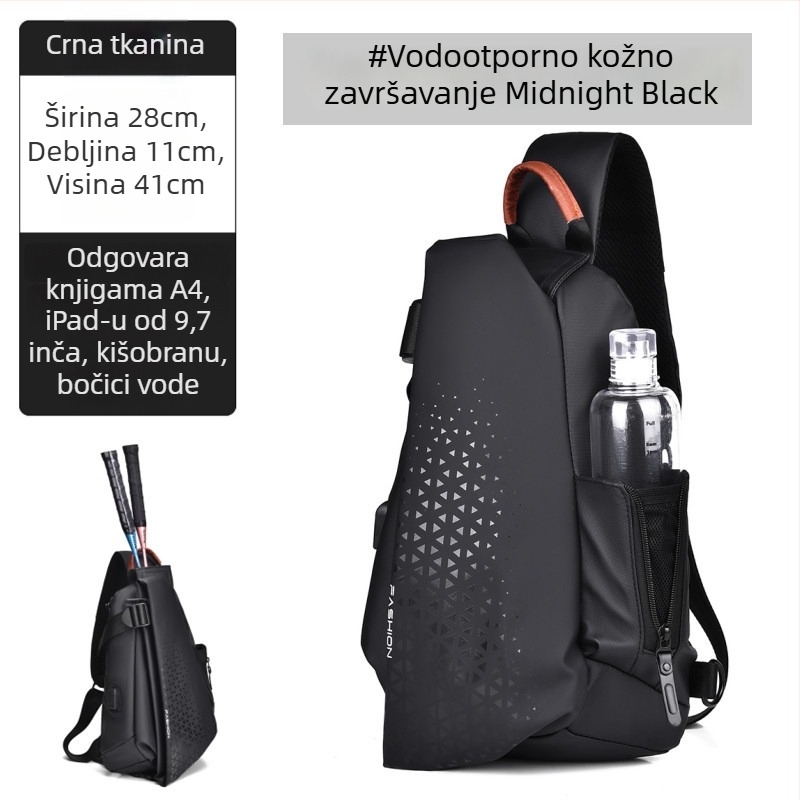 Muška crossbody torba od najlona, vodootporna, street stil, KAMUANG