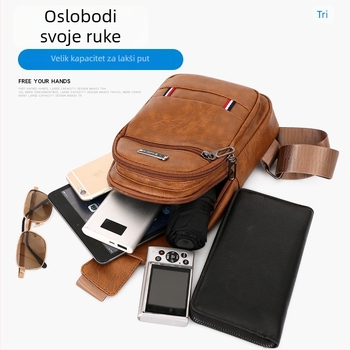 Muška pojasna torbica - PU koža, vodootporna, protivkrađa, višenamjenska, crossbody dizajn
