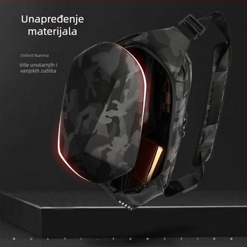 Muška crossbody torba TY-03, poliester, vertikalno-kvadratni dizajn, zatvaranje na zip, vodootporna, više unutarnjih džepova