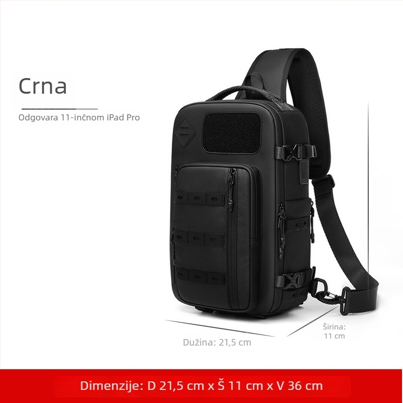 Outwalk Muška taktička torba preko prsa, vodootporna crossbody torba velike kapacitete, za 11-inčni laptop