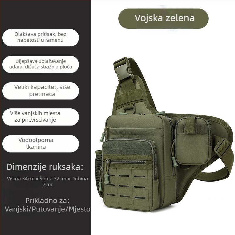 Muška torbica za prsa - Oxford tkanina, otporna na trošenje, poliester podstava, svakodnevna uporaba, jesen 2025