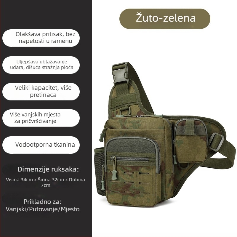 Muška torbica za prsa - Oxford tkanina, otporna na trošenje, poliester podstava, svakodnevna uporaba, jesen 2025
