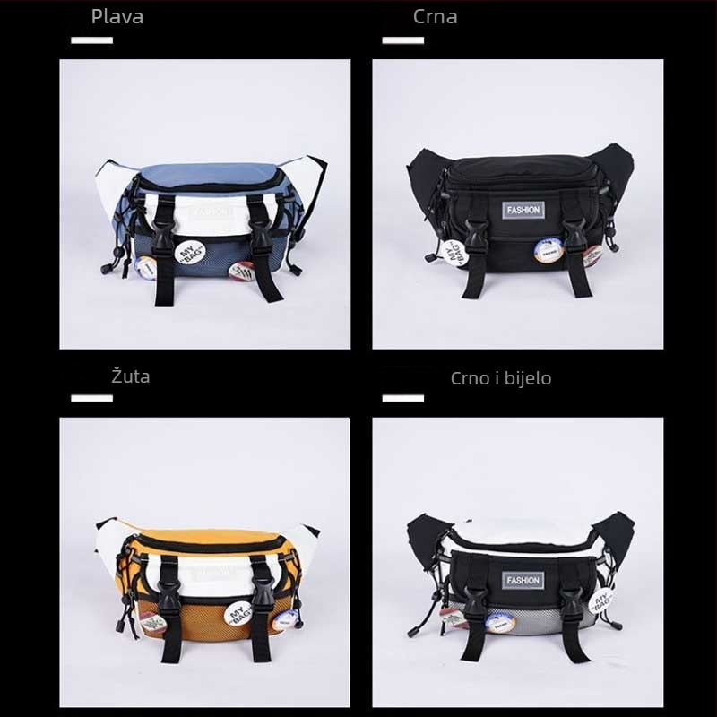 Muška crossbody torba, ulični stil, najlon materijal, dizajn sa slovima, model FG 809A (Model FG 809A; Materijal: Najlon; Funkcija: Otpornost na habanje; Dizajn: Slova; Sezona: Proljeće 2025)