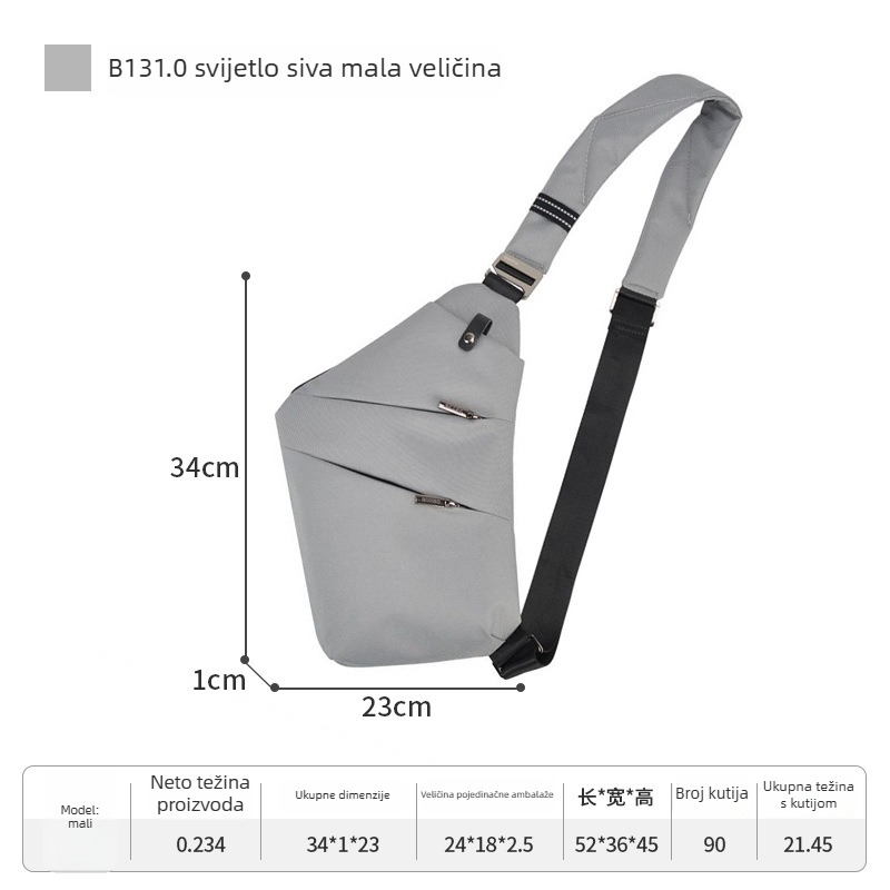 OSOCE Muška crossbody torba Generation B13, Street Trend stil, poliester, prozračna i ultra lagana, za slobodno vrijeme putovanja