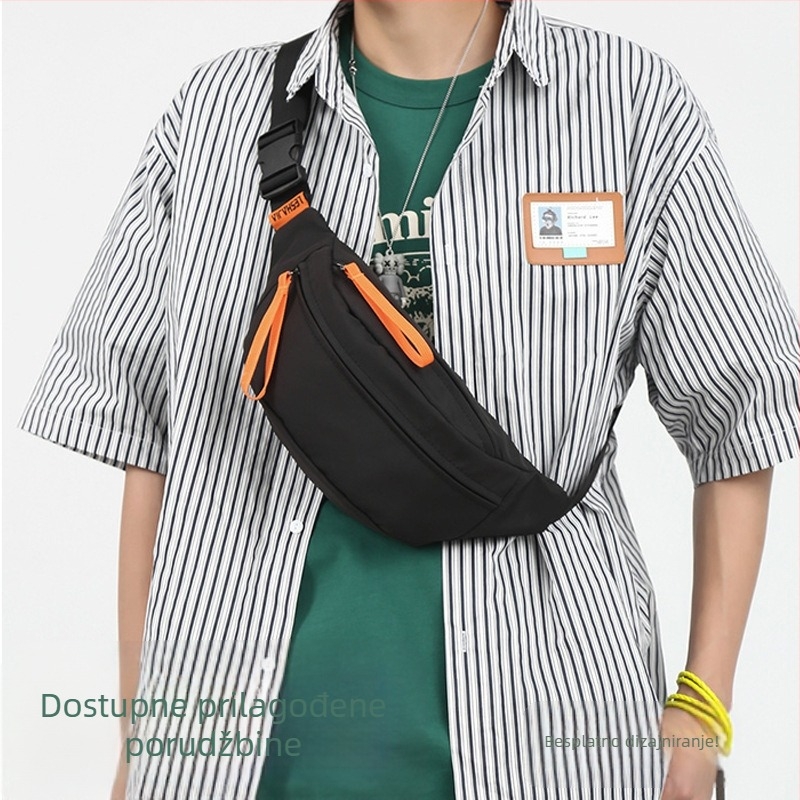 Muška crossbody torba od platna, vodootporna, podstava od poliester, urban stil