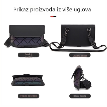 Muška crossbody torba za putovanje – ležerni stil, materijal film, podstava od najlona, jednobojni uzorak, jesen 2025 izdanje