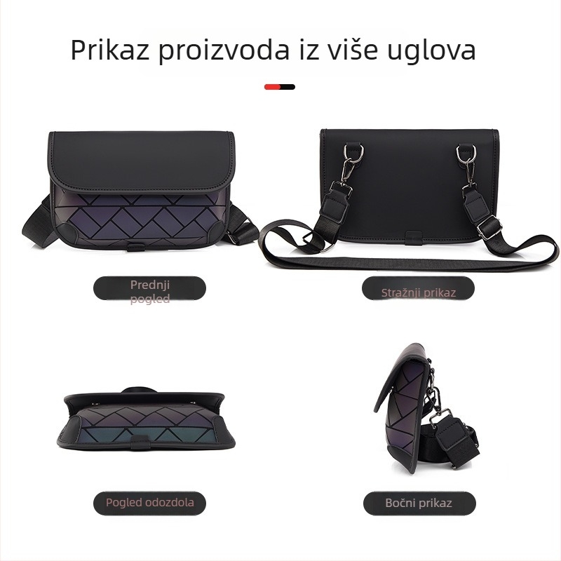 Muška crossbody torba za putovanje – ležerni stil, materijal film, podstava od najlona, jednobojni uzorak, jesen 2025 izdanje