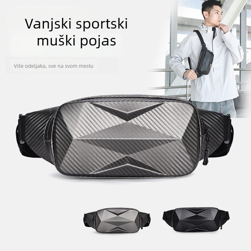 Muška torba za pojas s tvrdim kućištem, vodootporna, crossbody remen, Oxford platno, pogodno za 14-inčni prijenosnik