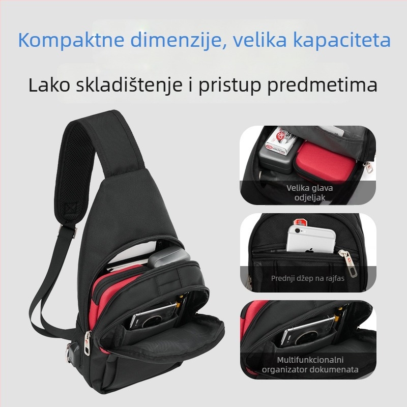 Muška prsna torba, Oxford tkanina, otporna na habanje, jednofarbná, podstava od poliestera, unisex stil, za muškarce, zimsko izdanje 2021