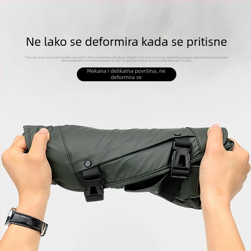 Muška vintage crossbody torba, poliester, vodootporna, pretinac za 12-inčni laptop, Sunghee