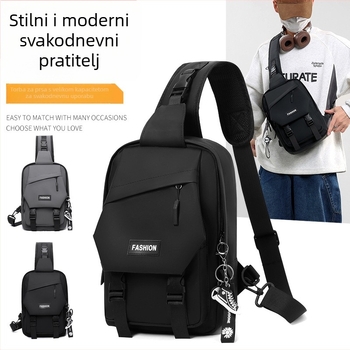 Muška prsna torba preko ramena, street-fashion stil, Oxford tkanina, vodootporna, protiv krađe, smanjuje teret
