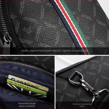 Muška crossbody torba, korejskog stila, vodootporna PVC, podstava od prave kože, ovlaštena privatna marka, proljeće 2022