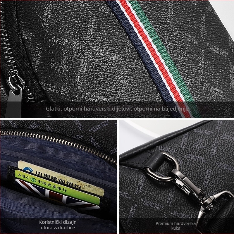 Muška crossbody torba, korejskog stila, vodootporna PVC, podstava od prave kože, ovlaštena privatna marka, proljeće 2022