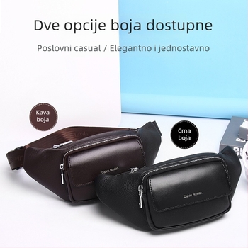 Muška kožna torbica za pojas, ulični stil, vodootporna i otporna, podstava od poliestera