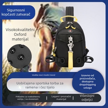 Muška torbica na prsa, vodootporna Oxford platna, crossbody torba, model 5539#, za slobodno vrijeme